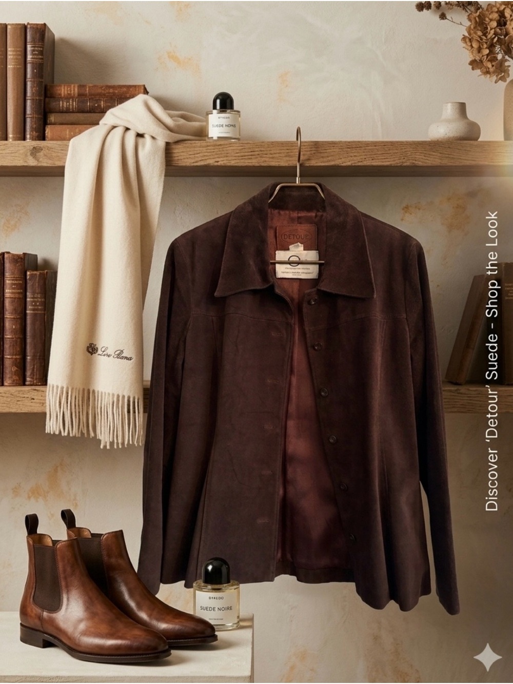 Vintage chocolat Brown Suede jacket for women six M